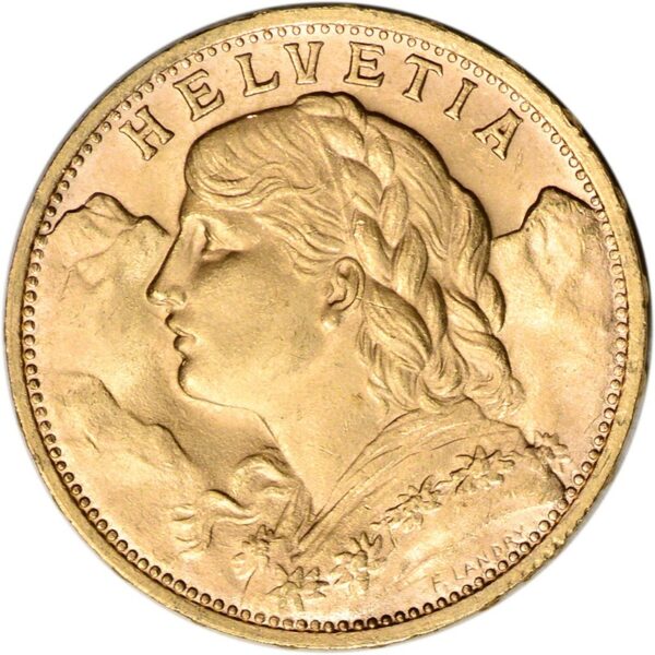20 Francs Swiss Gold Helvetia Coins