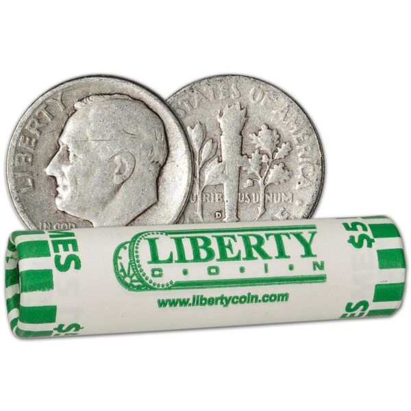 $5 Face Value Roosevelt 90% Silver Dimes Roll