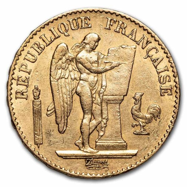 France 20 Francs Gold Lucky Angel 1871-1898