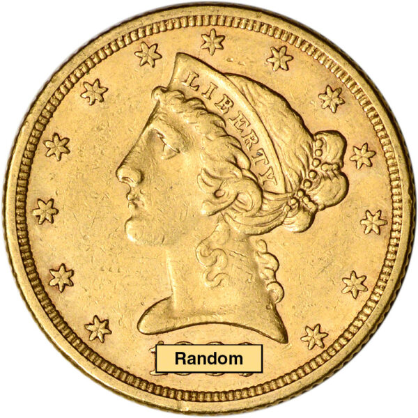 $5 Liberty Half Eagle Gold Coin (VF+)